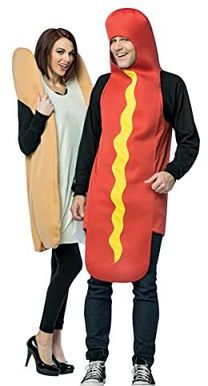 hauska hot dog ja pulla pariskunnille puku juhliin