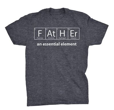 camiseta de elementos periódicos del padre