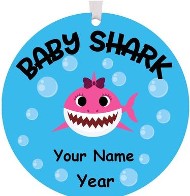 tiburón bebé personalizado adorno navideño
