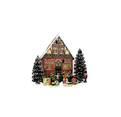 calendari d’advent de casa de Nadal de fusta