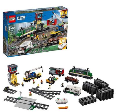 LEGO City Godstog Fjernbetjening Togbygningssæt med spor