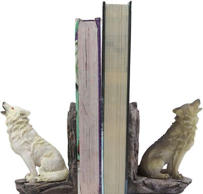 Kvíliace sivé a snehové vlky Dekoratívna figúrka pre malé knižky