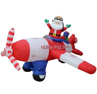 Explota decoraciones de aviones con Papá Noel