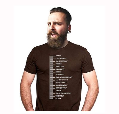 camiseta con escamas de barba marrón