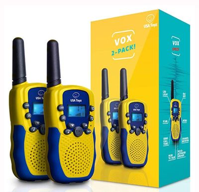 walkie talkies azules y amarillos
